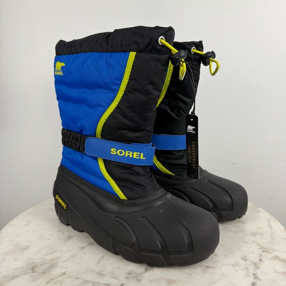 SOREL Flurry Snow Boots NWT Blue Black Winter Size 6 - Picture 4 of 6